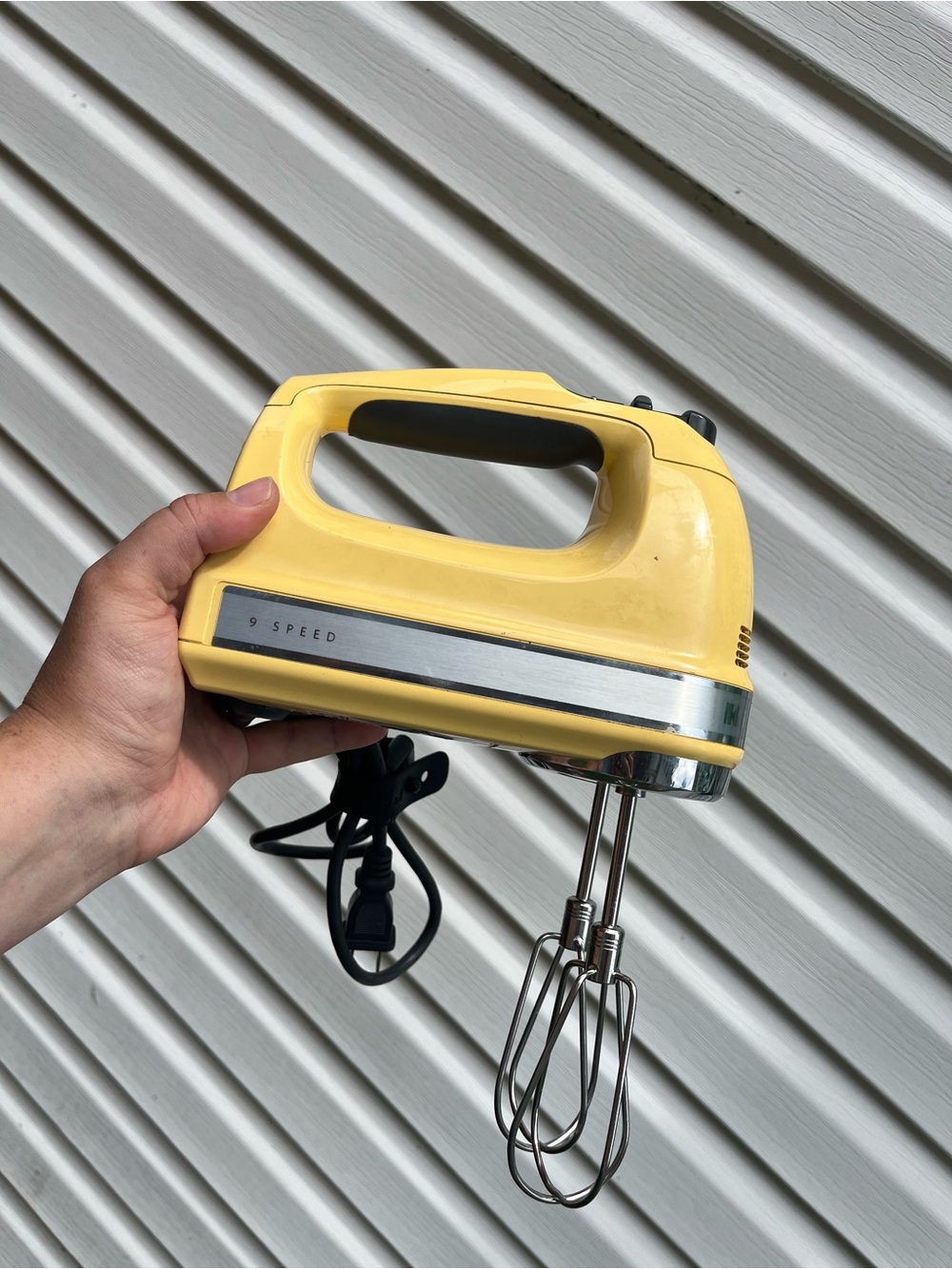 KitchenAid Yellow 9-Speed Hand Mixer with Stainless Beaters
